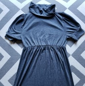 Small gray turtleneck mini dress